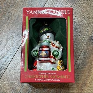 Vintage Yankee Candle Christopher Snowbrite Exclusive Glass Ornament